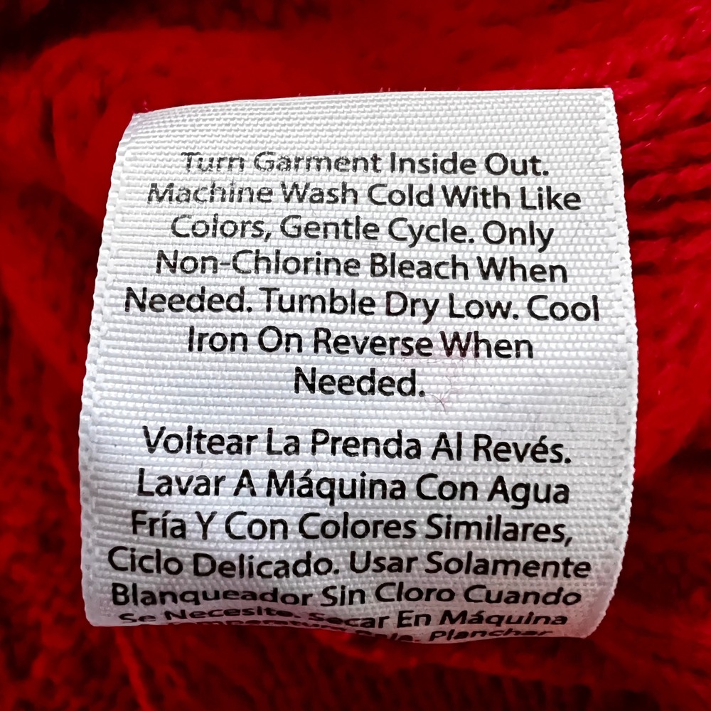 Womens Red Patchwork Cable Knit Texture Sweater X… - image 6